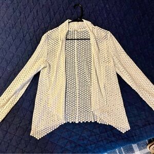 Elie Tahari Cream Lace Women's Cardigan small